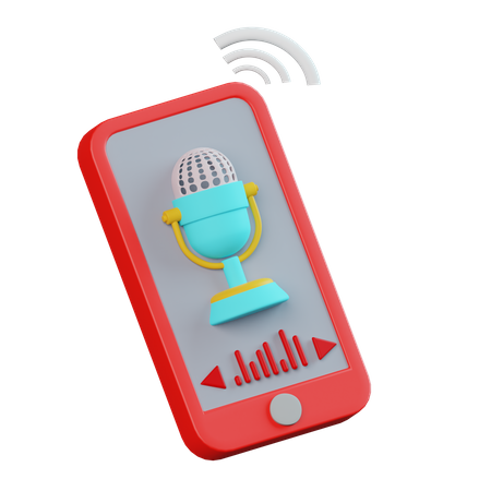 Podcast On Smartphone  3D Icon