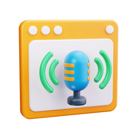 Podcast on-line  3D Icon