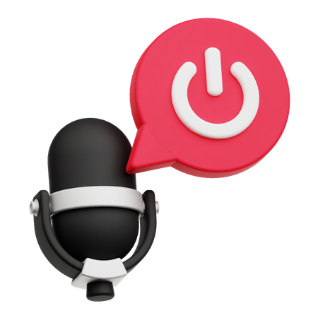 Podcast Power Off  3D Icon