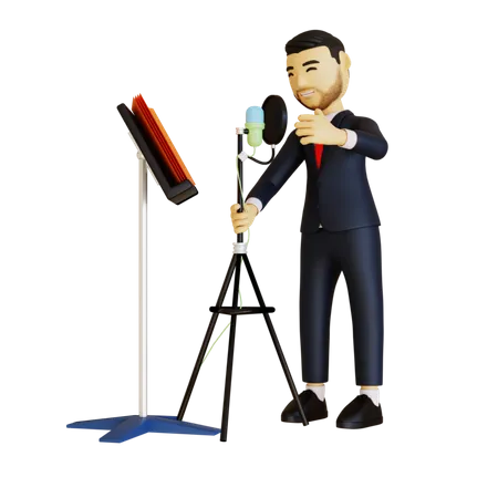 Podcast Presenter  3D Illustration