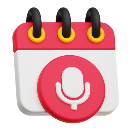 Programação de podcasts  3D Icon