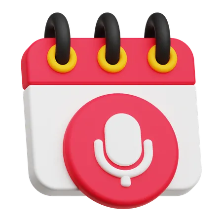 Programação de podcasts  3D Icon