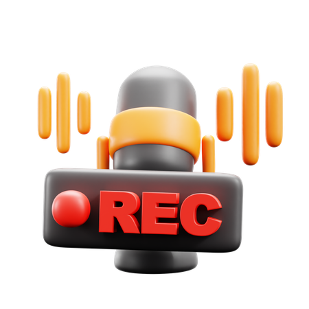 Podcast Recording  3D Icon
