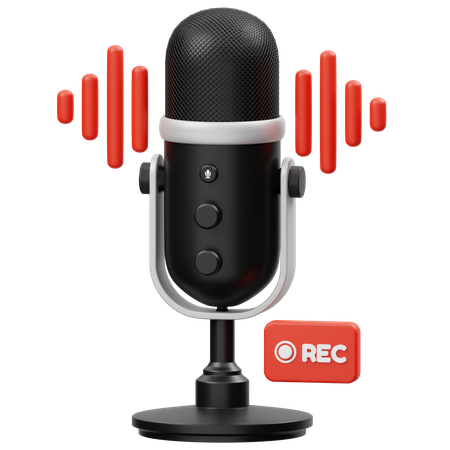 Podcast Recording  3D Icon