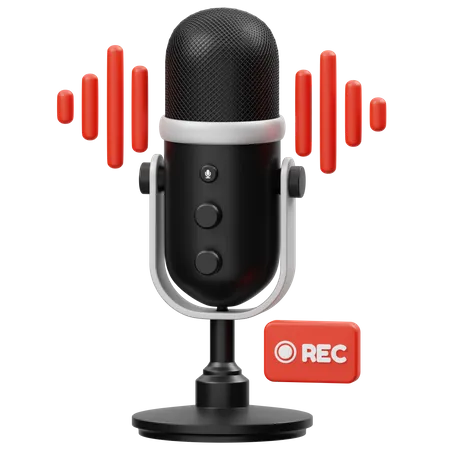 Podcast Recording  3D Icon