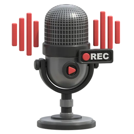 Podcast Recording  3D Icon