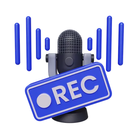 Podcast Recording  3D Icon