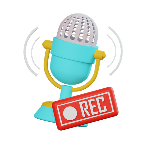 Podcast Recording  3D Icon