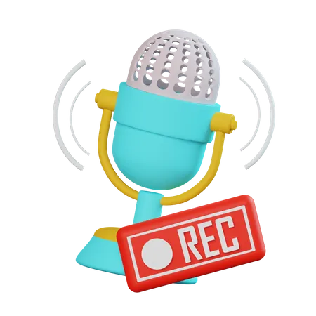 Podcast Recording  3D Icon