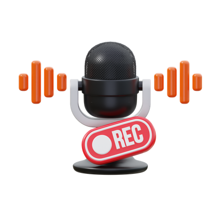 Podcast Recording  3D Icon