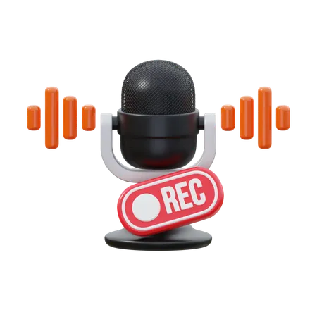 Podcast Recording  3D Icon