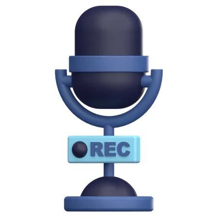 Podcast Recording  3D Icon