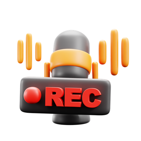 Podcast Recording  3D Icon