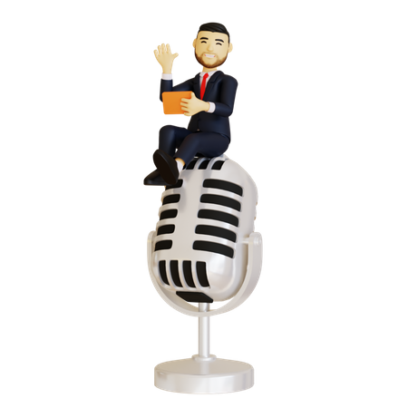 Podcast Recording  3D Illustration