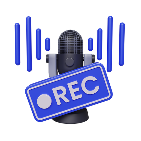 Podcast Recording 3D Icon