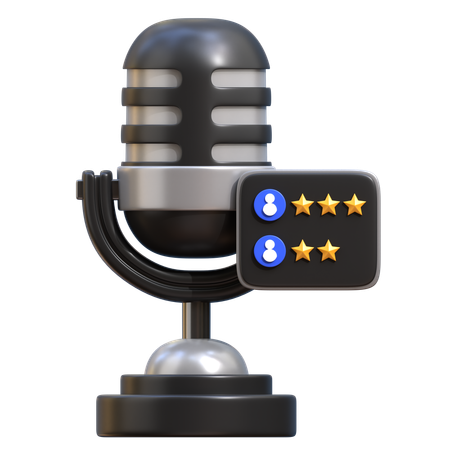 Revisão de podcast  3D Icon