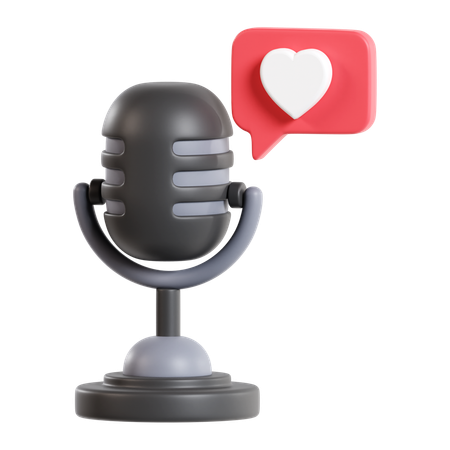 Podcast romántico  3D Icon