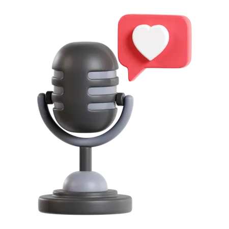 Podcast romántico  3D Icon