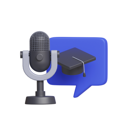 Podcast School  3D Icon