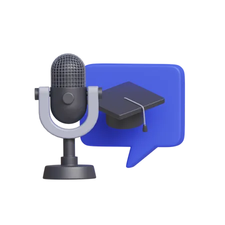 Podcast School  3D Icon