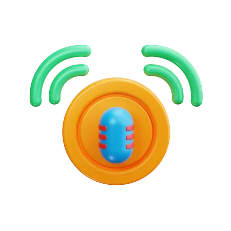Podcast Signal  3D Icon