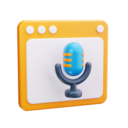Sitio web de podcasts  3D Icon
