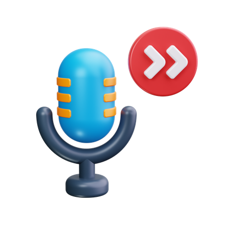 Podcast Skip  3D Icon