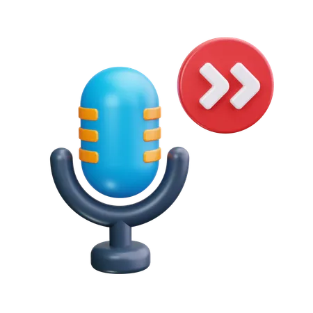 Podcast Skip  3D Icon