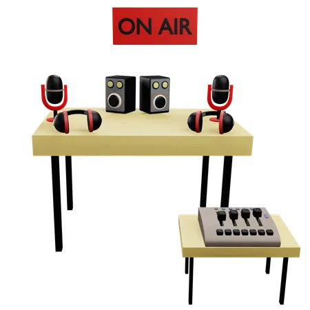 Podcast Studio  3D Icon