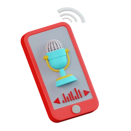 Podcast sur smartphone  3D Icon