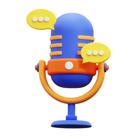 3 D Podcast Talk Icon 3D Icon