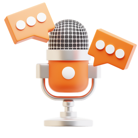 Discussion en podcast  3D Icon