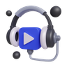 podcast video 3d logo