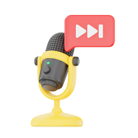 Podcast with Fast Forward Button  3D Icon