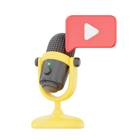 Podcast with Play Button  3D Icon