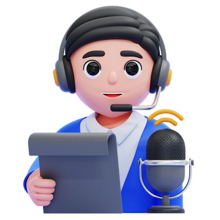 Podcaster  3D Icon