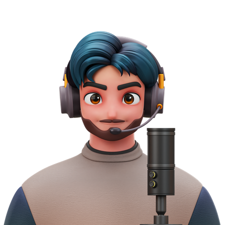 Podcaster  3D Illustration