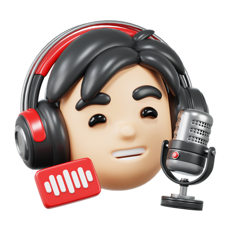 Hombre podcaster  3D Icon