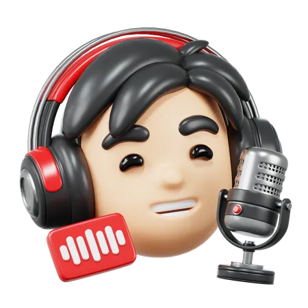 Hombre podcaster  3D Icon