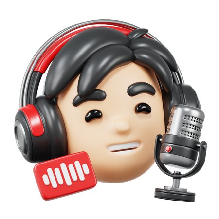 Homem podcaster  3D Icon