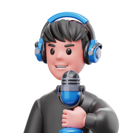 Homem podcaster  3D Icon