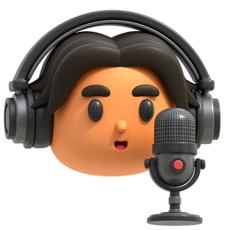 Podcaster Man  3D Icon