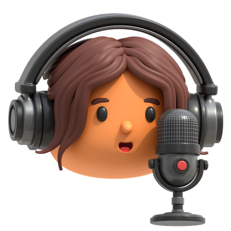 Mujer podcaster  3D Icon