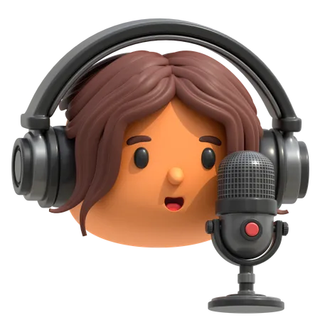 Mujer podcaster  3D Icon