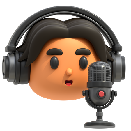 Homme podcasteur  3D Icon