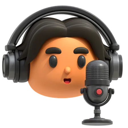 Homme podcasteur  3D Icon