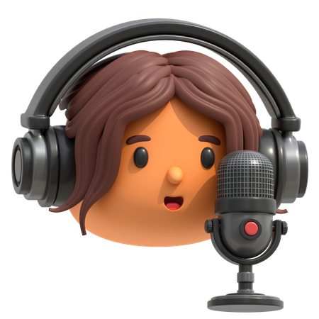 Femme podcasteuse  3D Icon