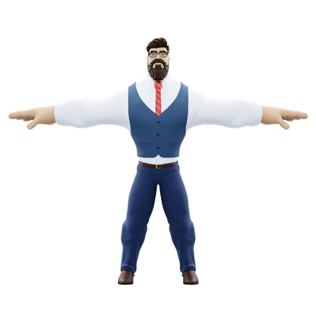 Poderoso hombre de negocios  3D Illustration