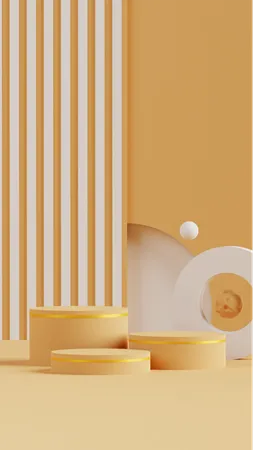 Fondo De Color Amarillo Podio  3D Icon