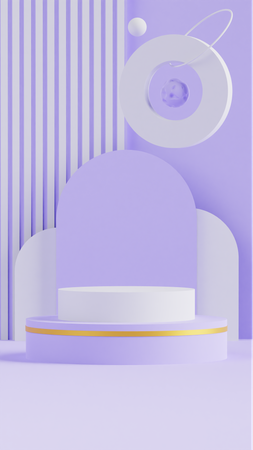 Pódio com fundo roxo  3D Icon